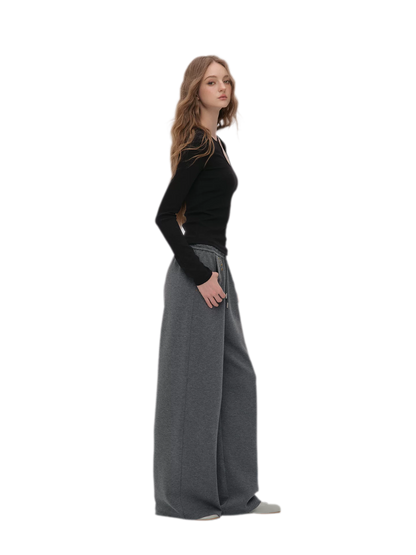 Air-Layer Rivet Wide-Leg Pants