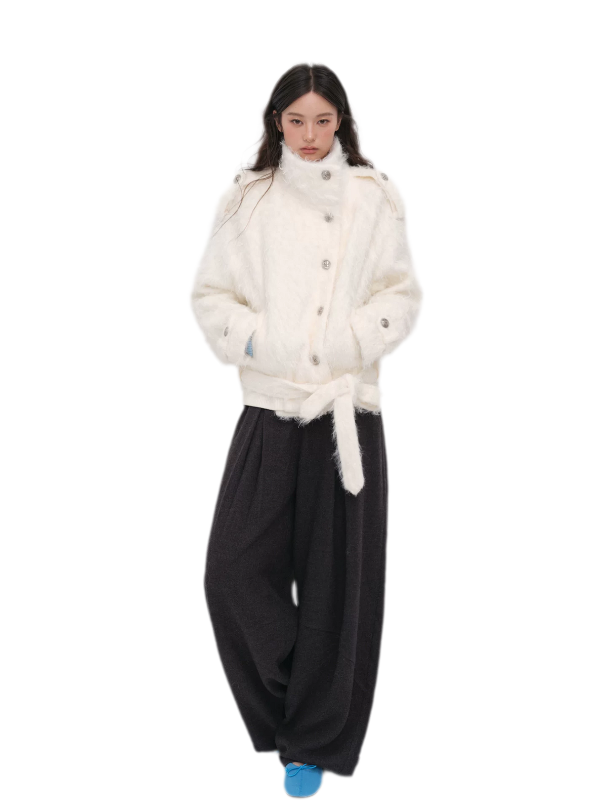 Long-Pile Faux Fur Jacket