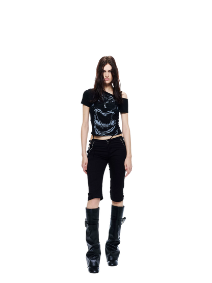 Light Asia T-shirt with Lace and Print