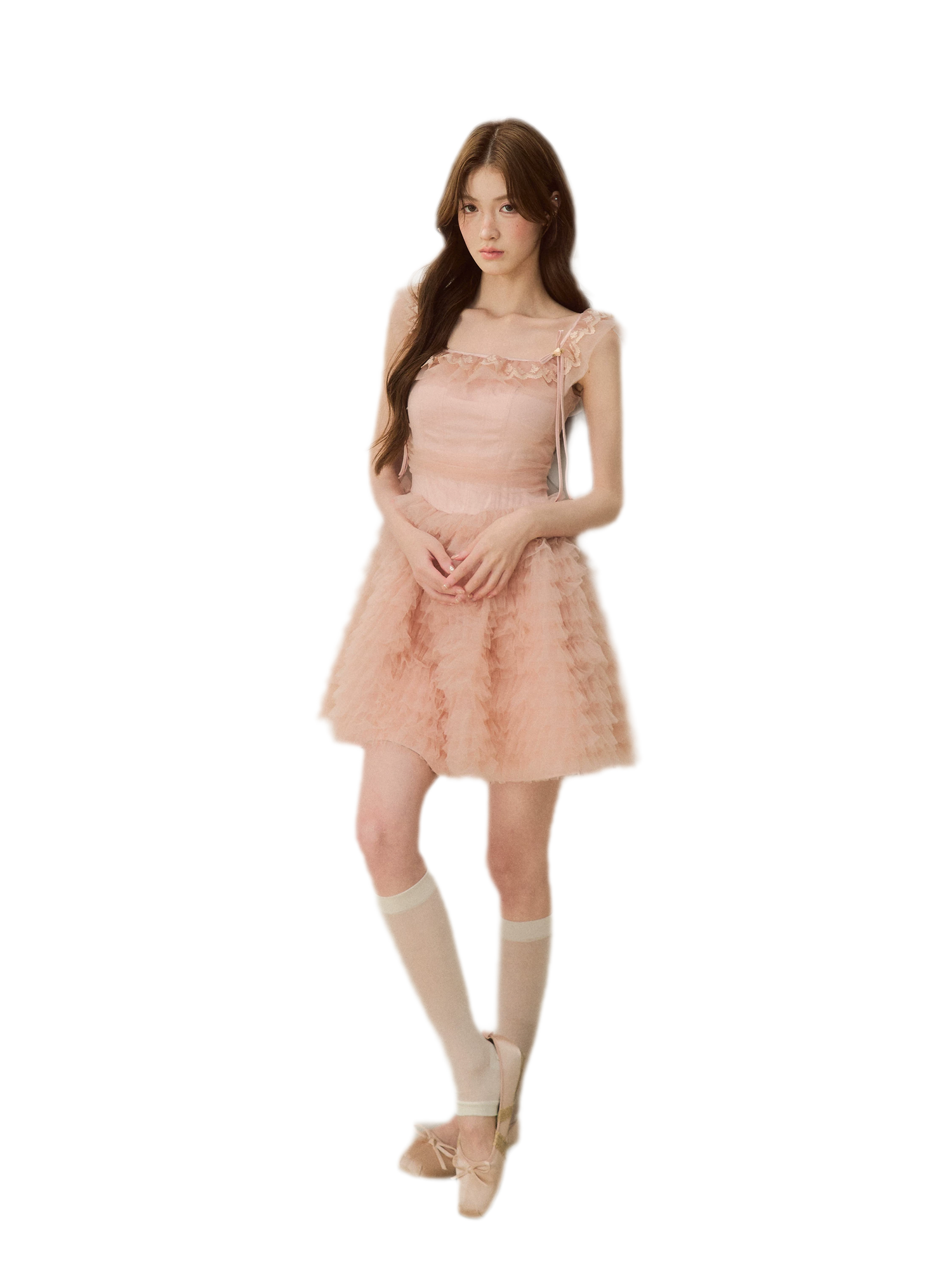 Lace Ruffle Tulle Dress