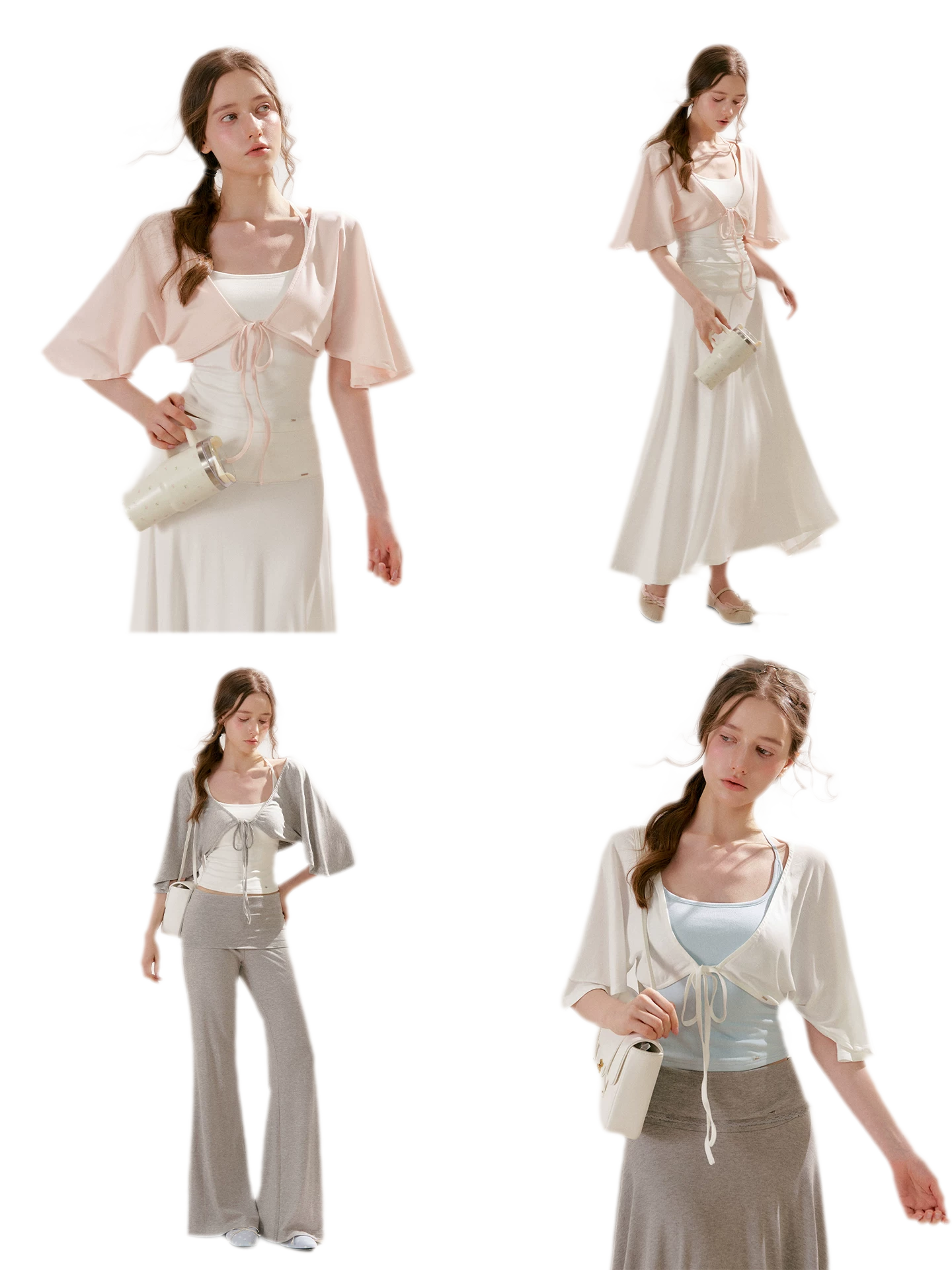 Airy Cloud Feel Halter U-Neck Vest and Batwing