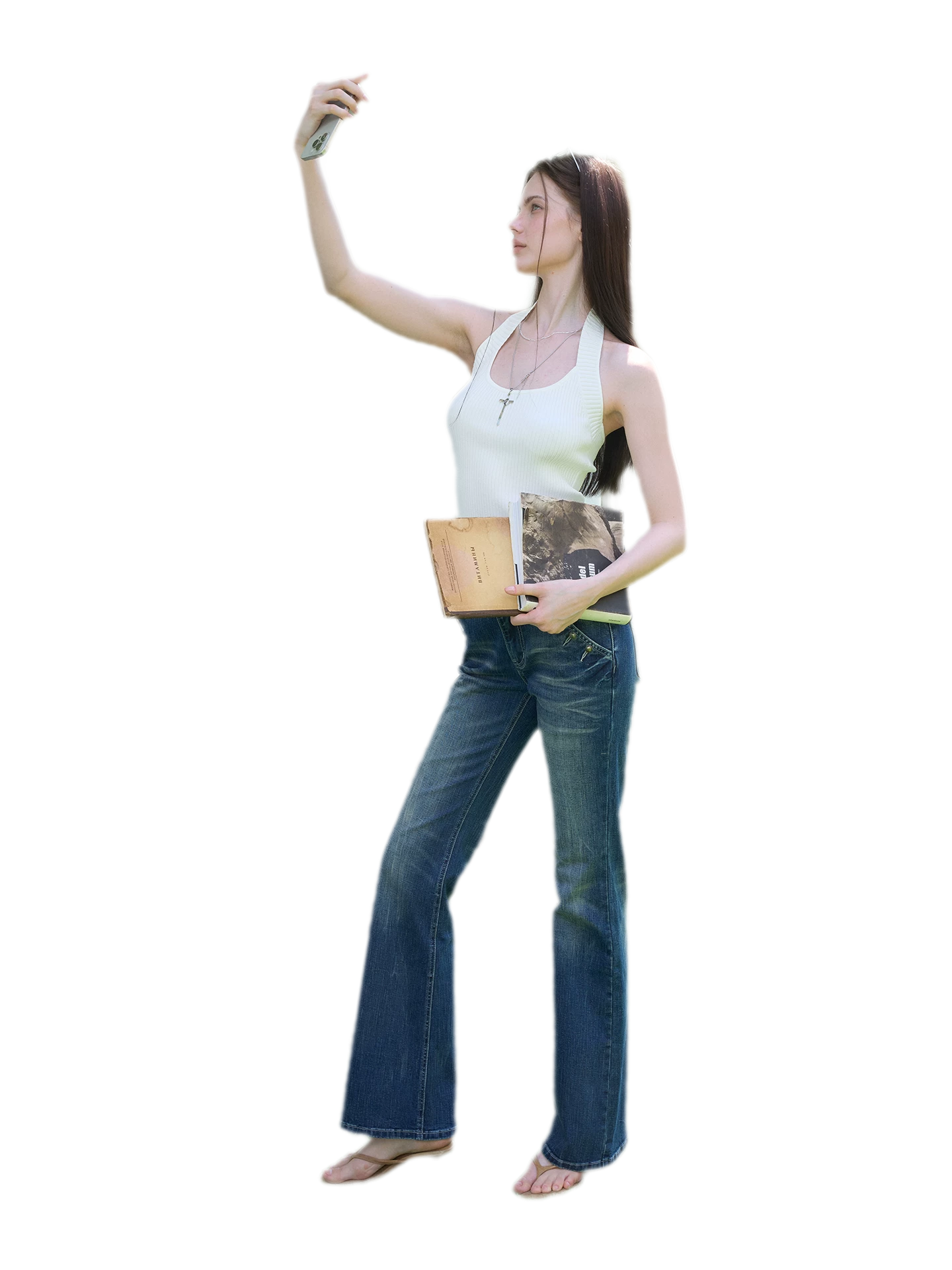 Vintage Low-Rise Flare Jeans