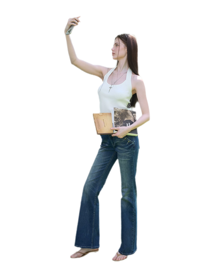Vintage Low-Rise Flare Jeans