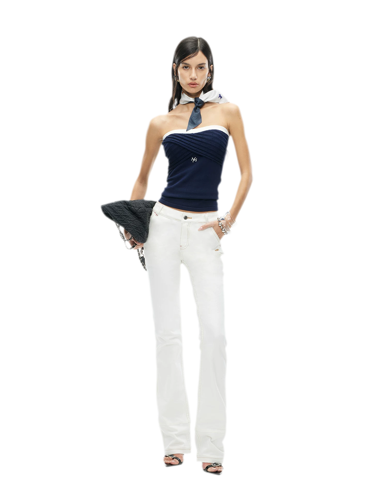 White Denim Jeans - Slim Fit Straight Leg