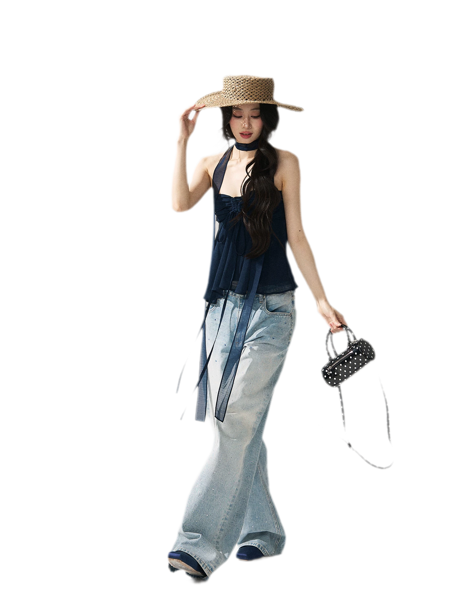 Halter Ruched Bustier Top