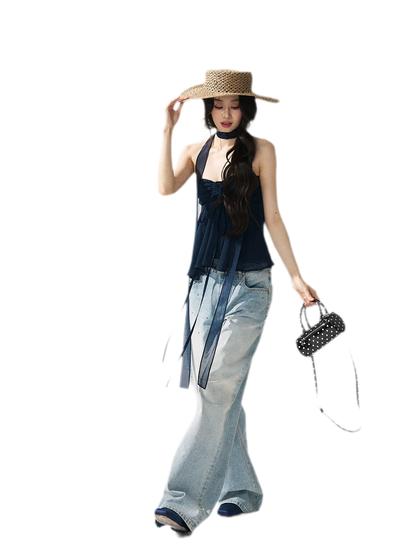 Halter Ruched Bustier Top