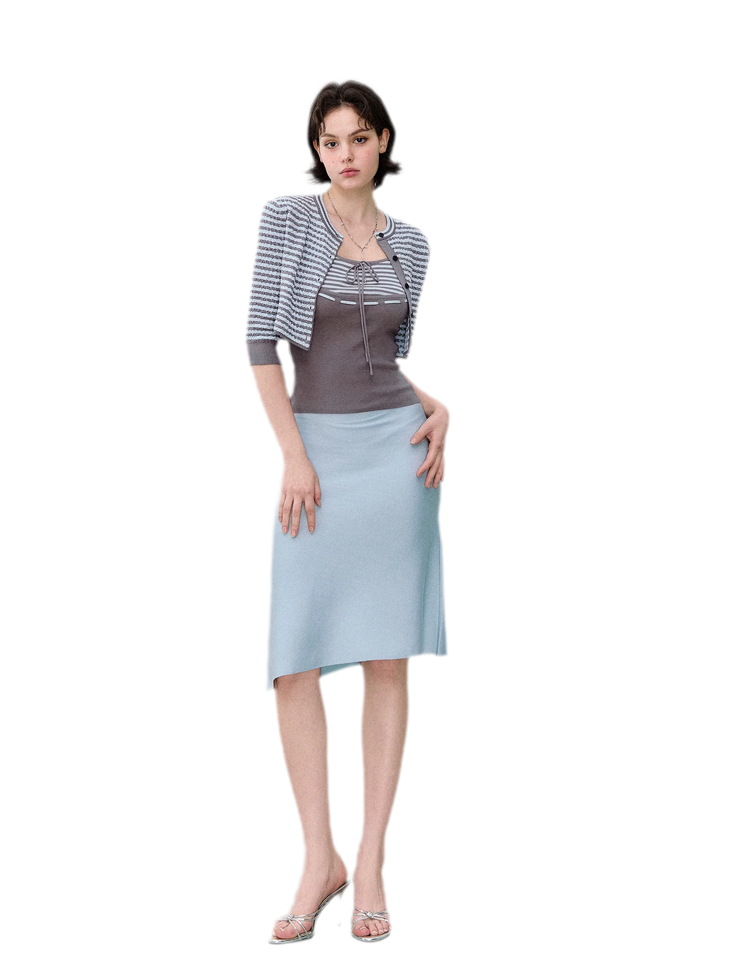 Textured Stripe Knit Set