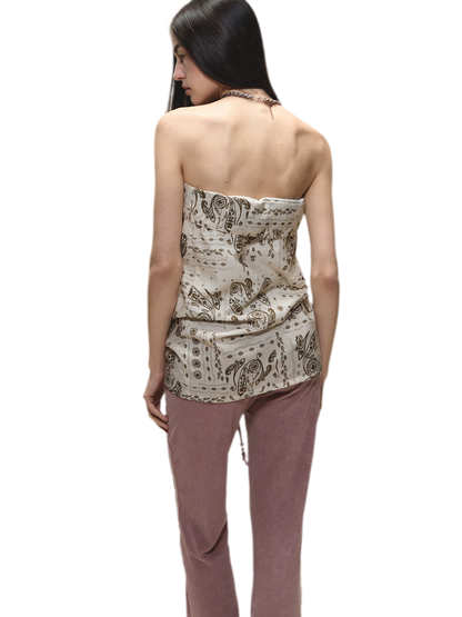 Vintage Holiday Style Relaxed Paisley Silk Top
