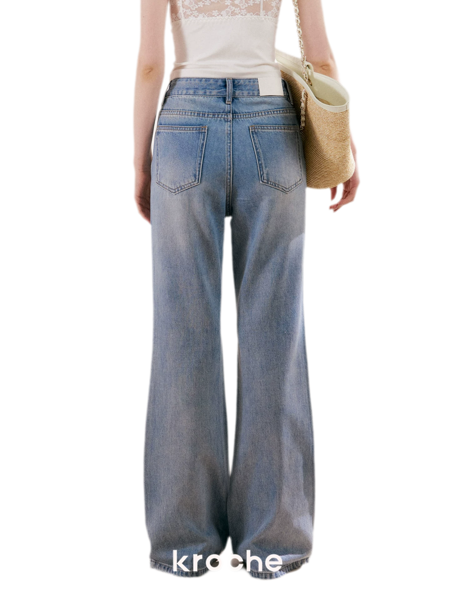 Rhinestone Micro-Flare Jeans