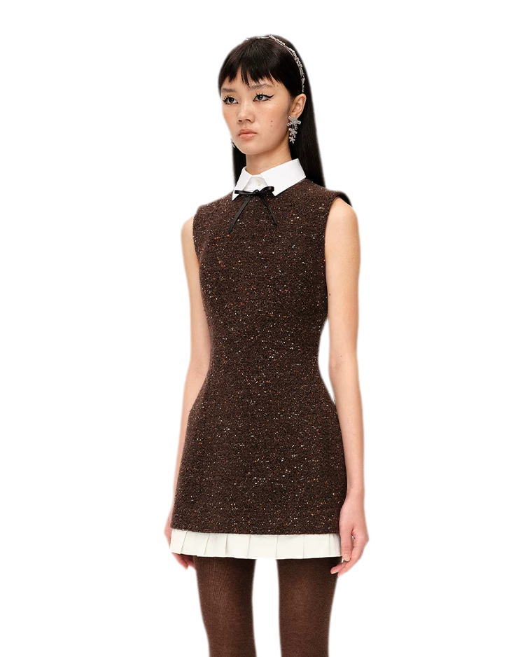 Elegant Pleated Hem Sleeveless Dress
