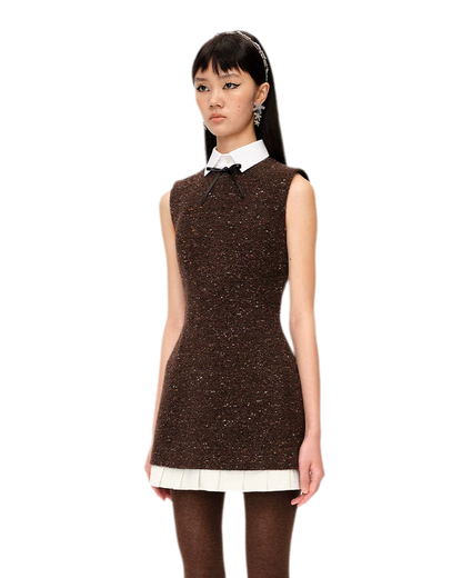 Elegant Pleated Hem Sleeveless Dress