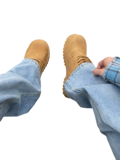 Leather Lug-Sole Platform Derby Shoes