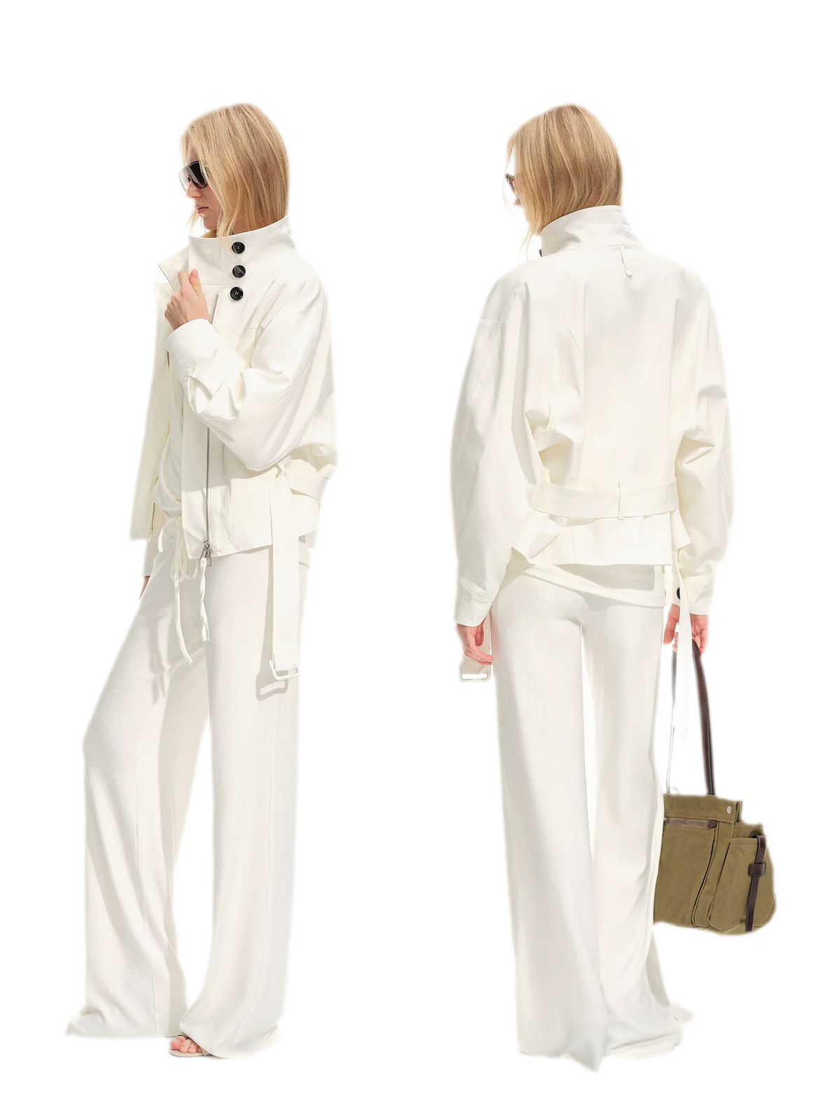 Jacke mit Flockstruktur, verkürzt