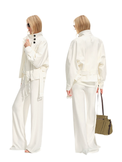 Jacke mit Flockstruktur, verkürzt