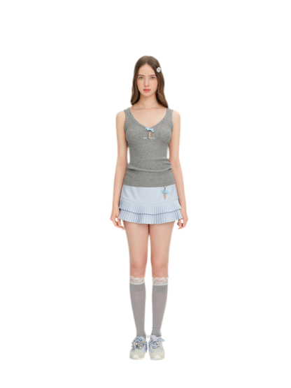 False Two-Piece Knit Top