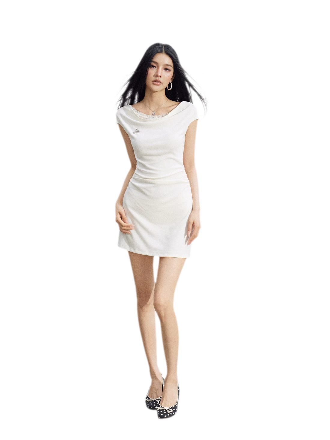 Lace Draped Mini Dress