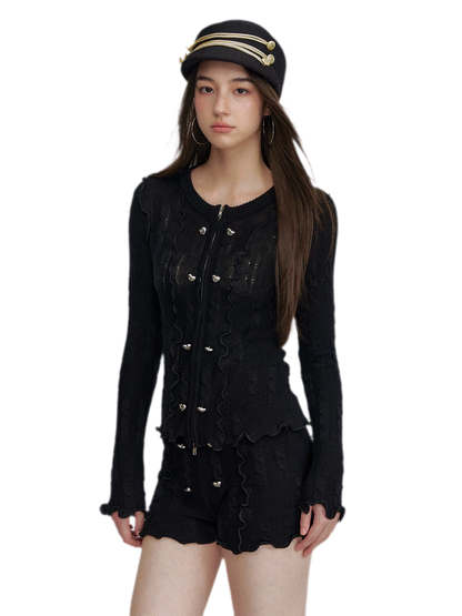 Heart Button Knit Set