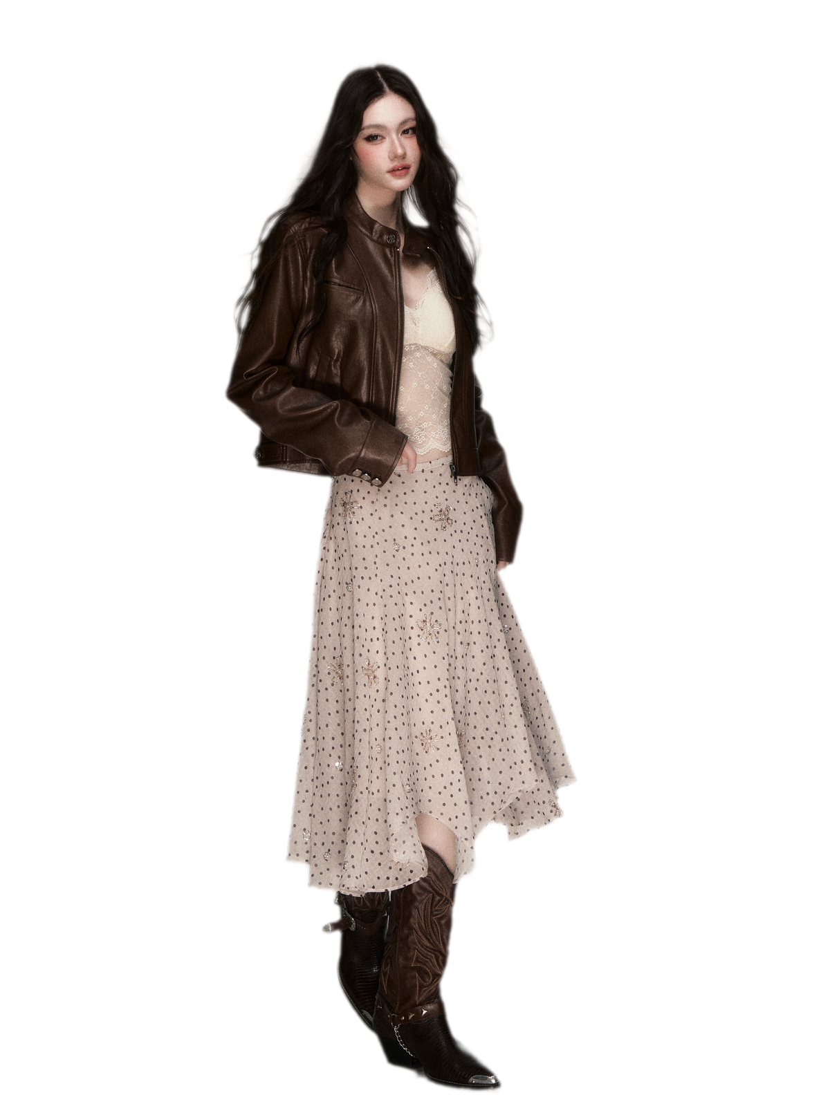 Vintage Cropped Motorcycle Jacket