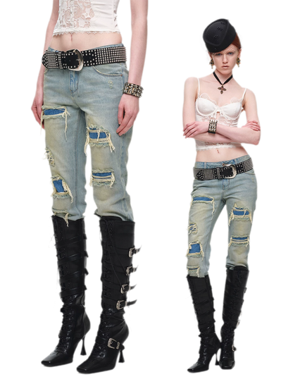 Metal Buckle Knee-High Boots