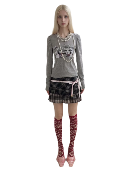 Plaid Pleated Mini Skirt