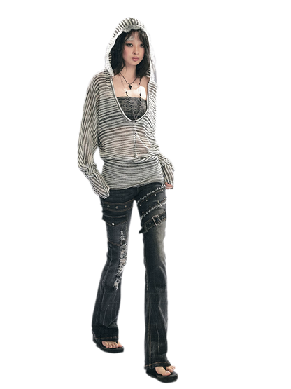 Skinny Grunge Flare Jeans
