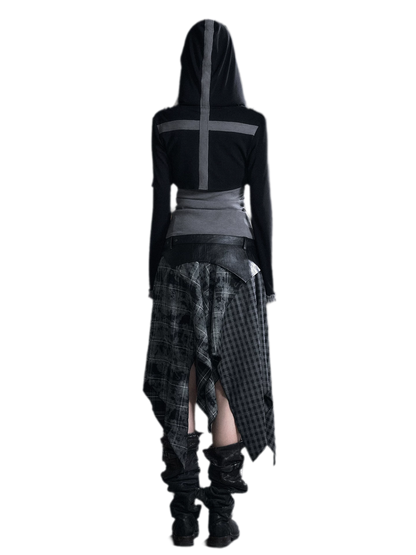 Faux Two-Piece Knit Cardigan