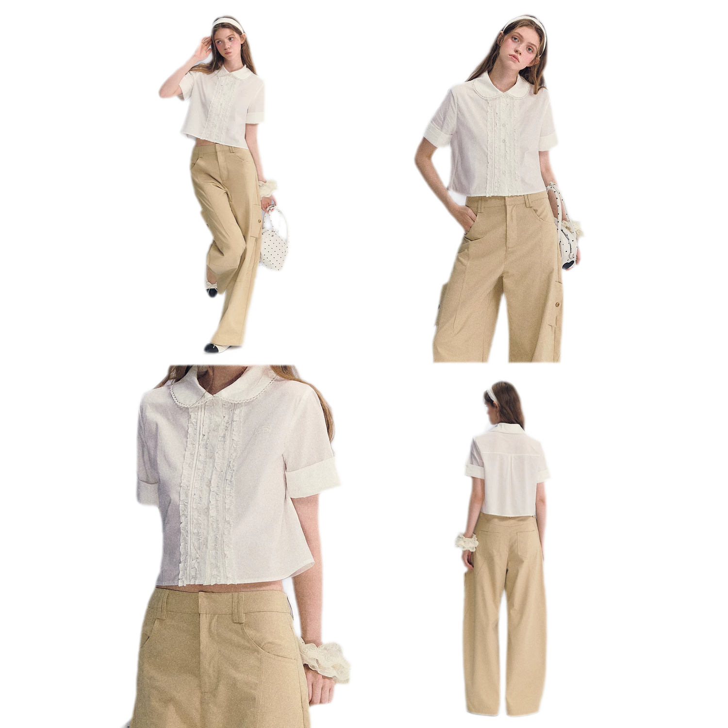 Lace Collar Cotton Shirt