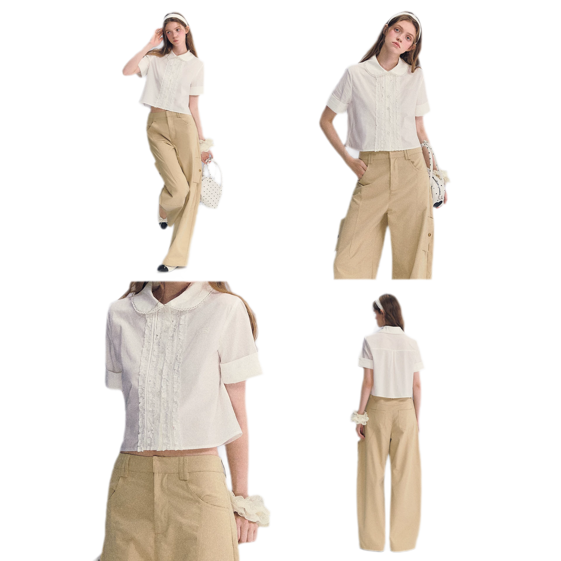 Lace Collar Cotton Shirt