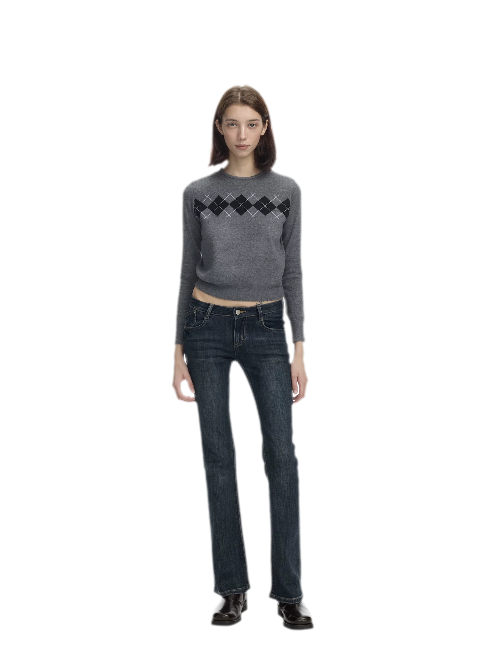 Argyle Waist-Shaped Sweater Set