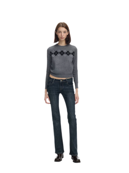 Argyle Waist-Shaped Sweater Set