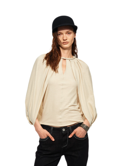 Cotton Cape Sleeve Top