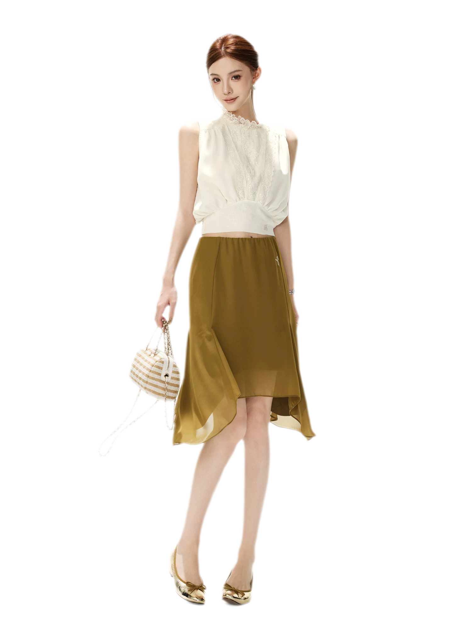Layered Chiffon A-Line Skirt