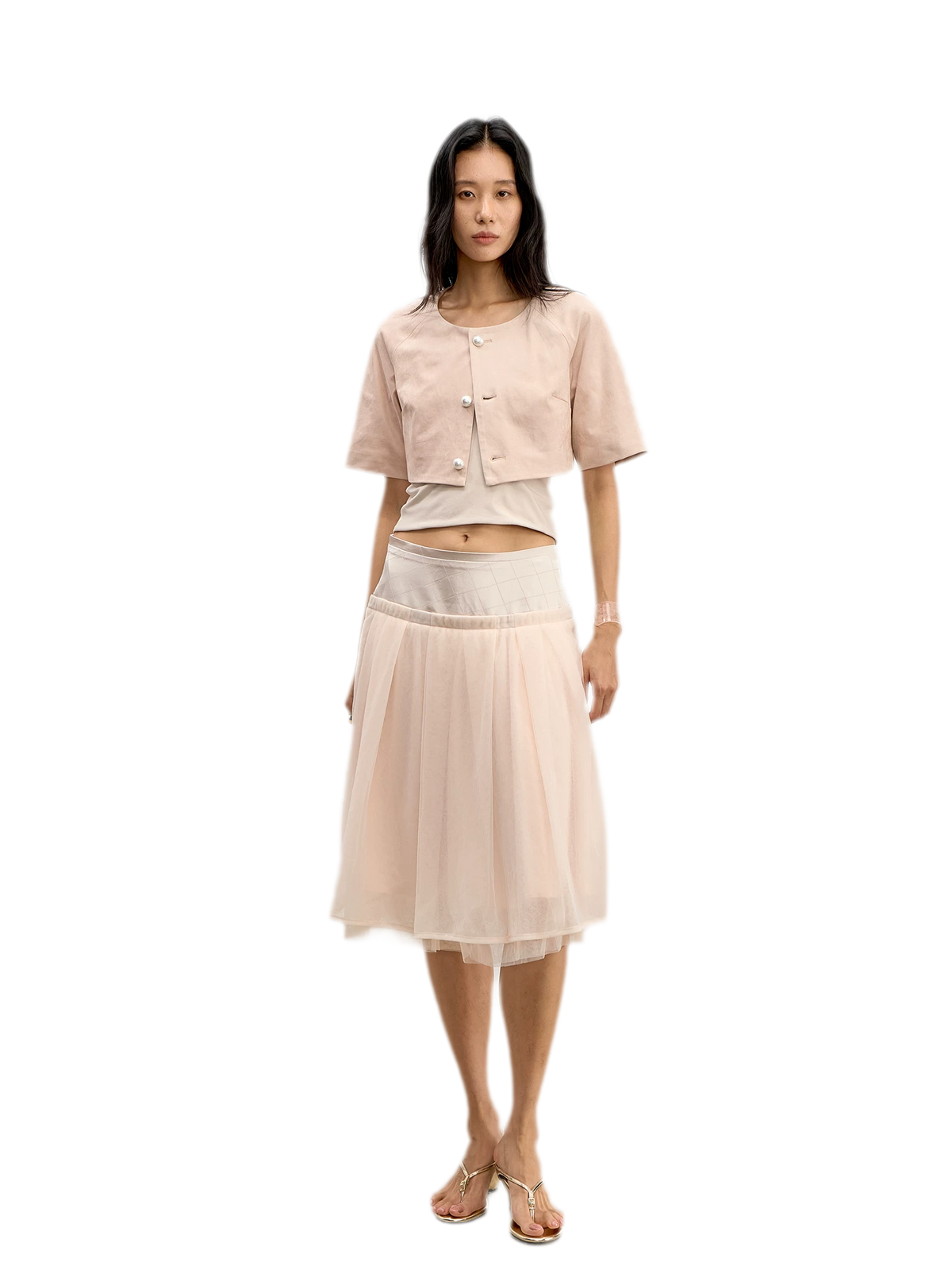 Giacca cropped raglan effetto pelle