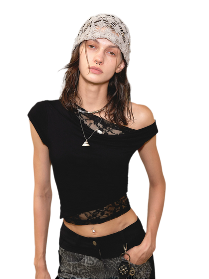 Lace Shoulder Trim Tee