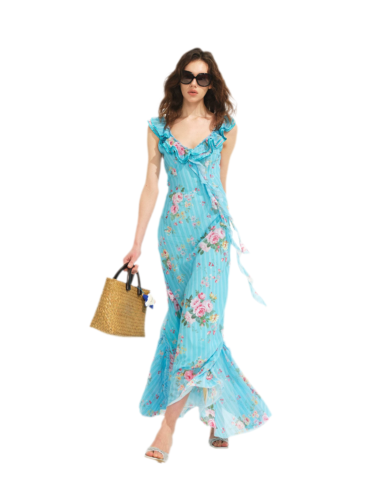 Lace Trim Mermaid Dress