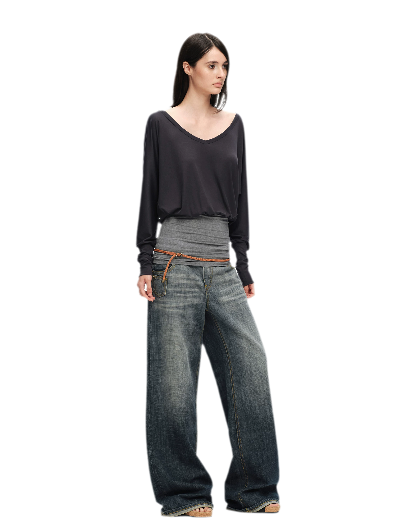 Lyocell Asymmetric Off-Shoulder Top