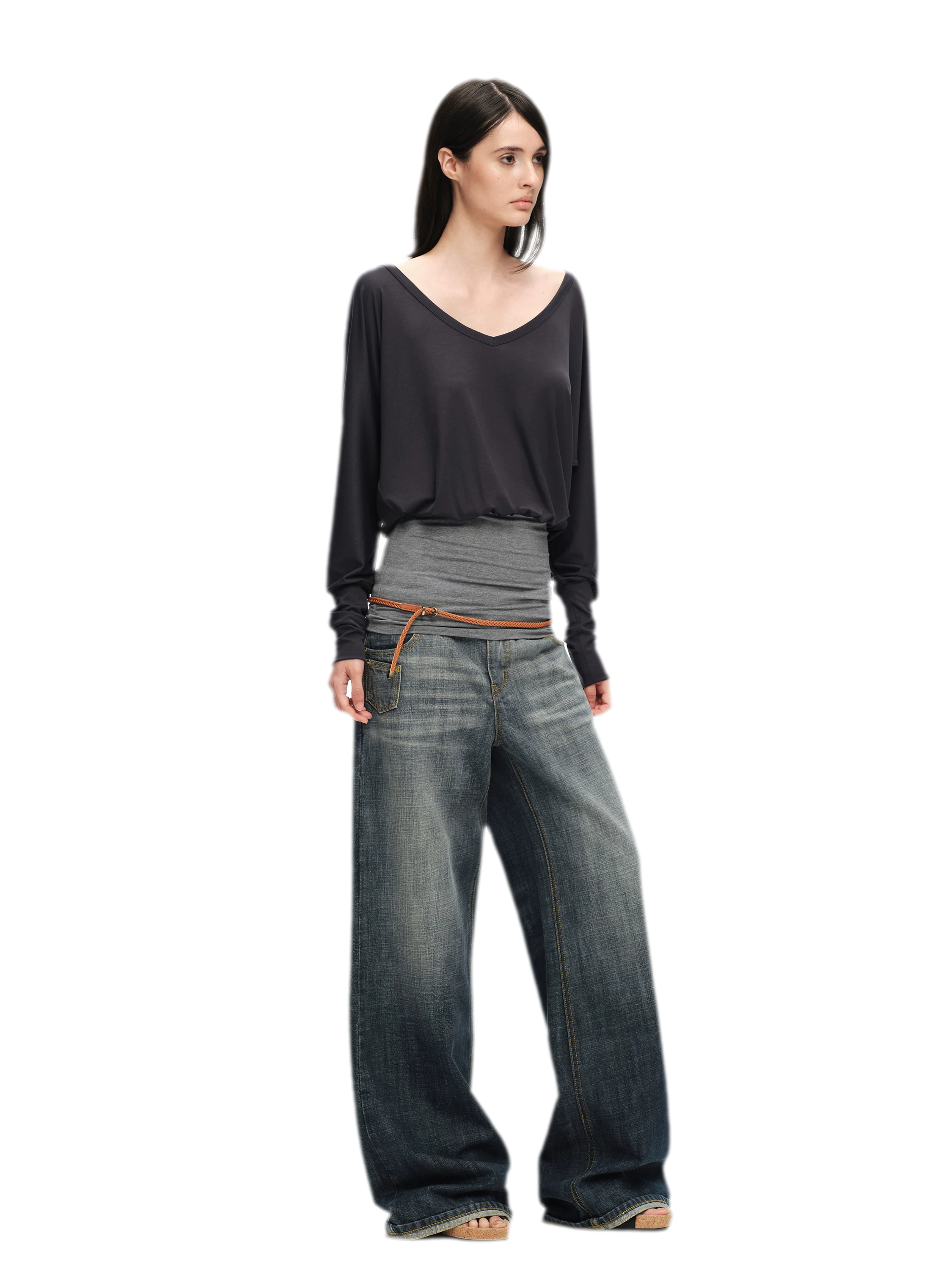Lyocell Asymmetric Off-Shoulder Top