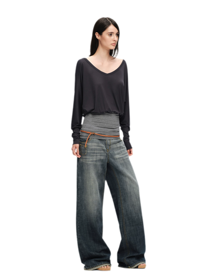 Lyocell Asymmetric Off-Shoulder Top