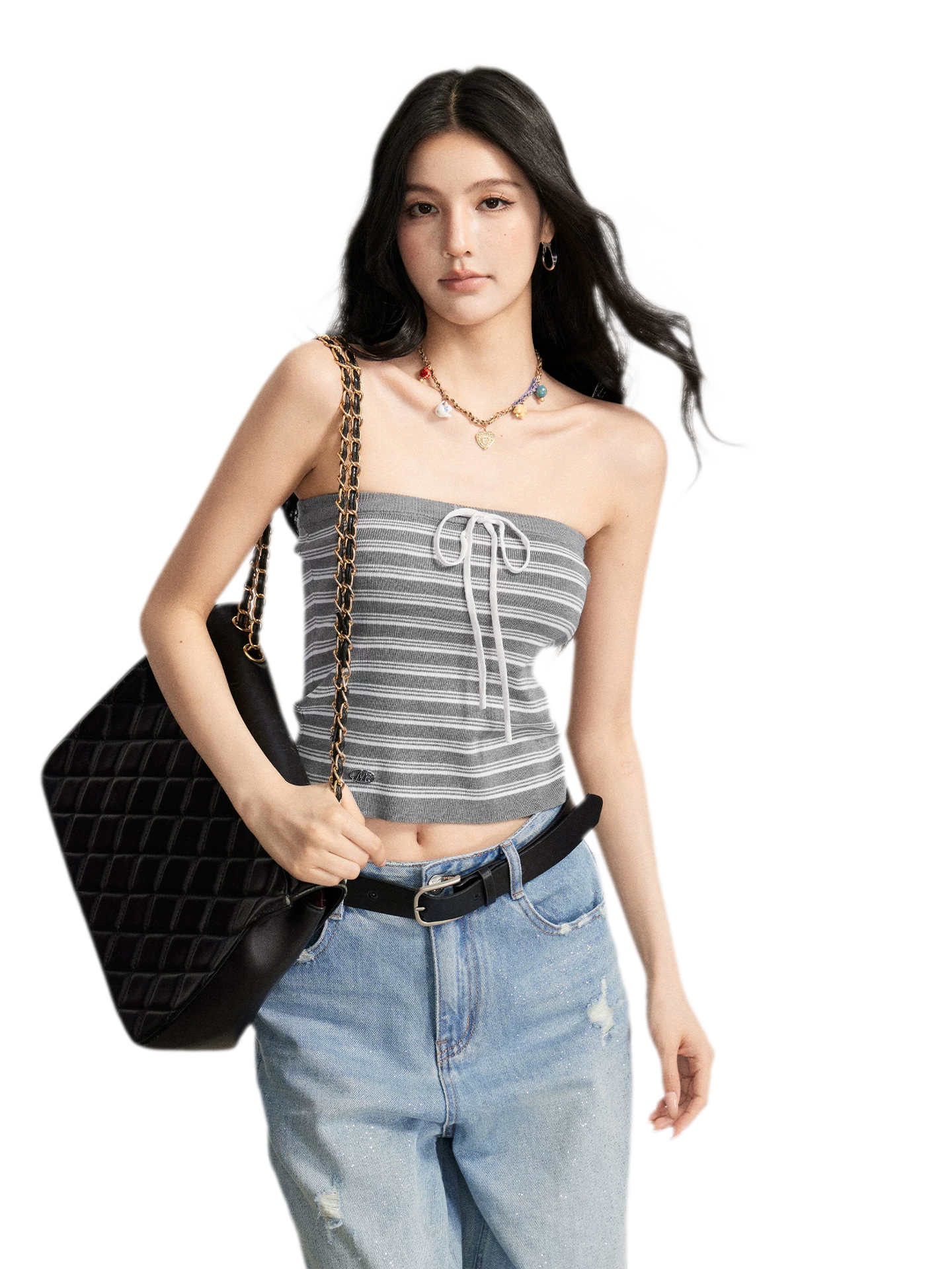 Striped Knit Bustier