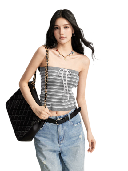Striped Knit Bustier