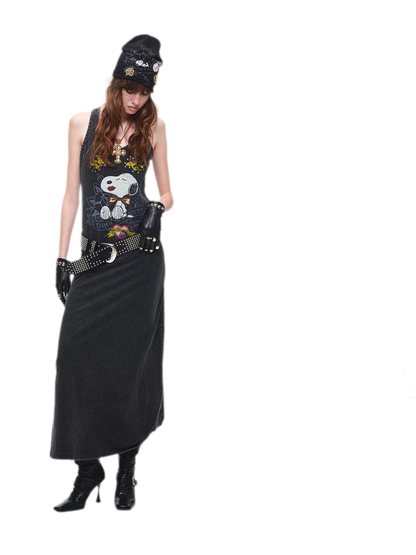 Washed Print Tank Dress