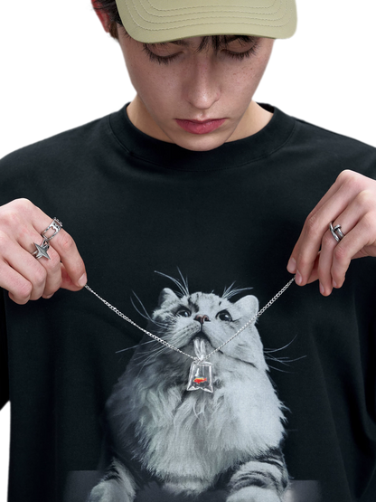 Tactile Graphic Loose T-Shirt