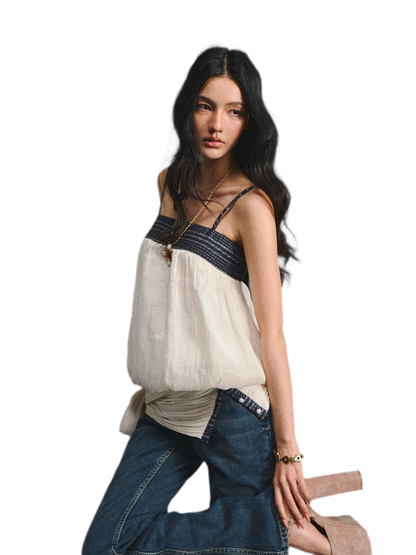 Island Silk Tweed Peplum Camisole