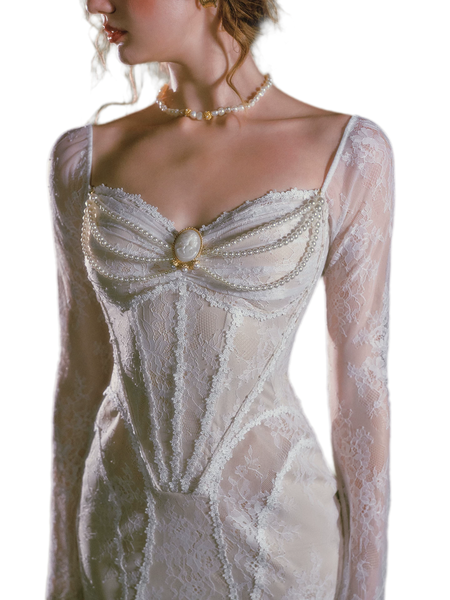 Lace Mermaid Long Sleeve Dress