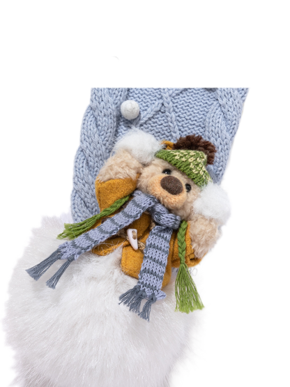Textured Plush Snowball Knit Scarf