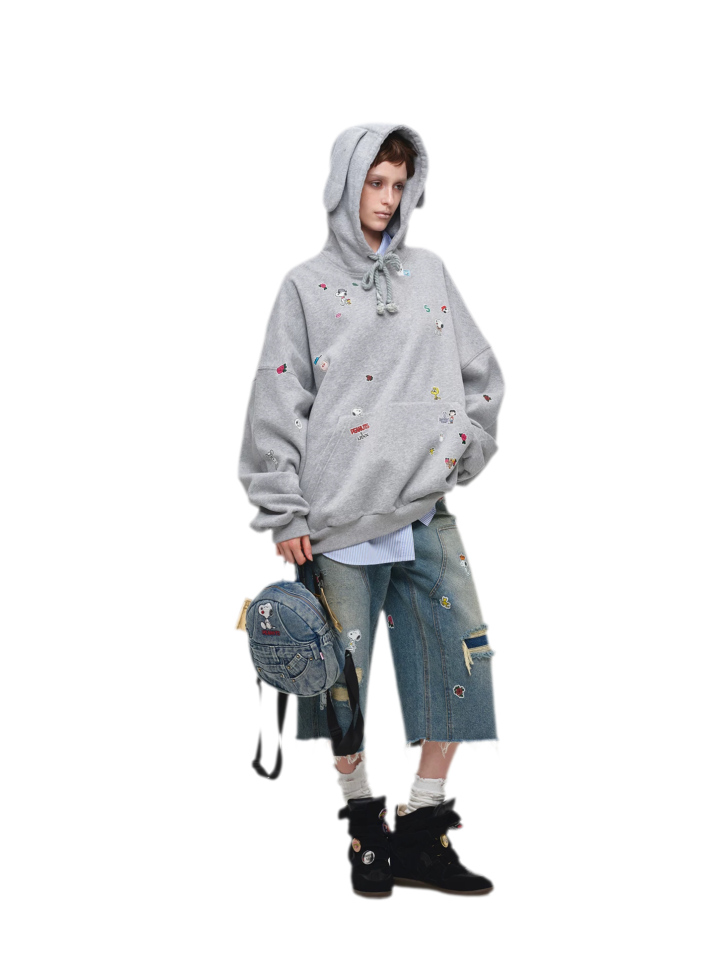 Brushed Oversized Graphic Hoodie