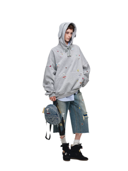 Brushed Oversized Graphic Hoodie