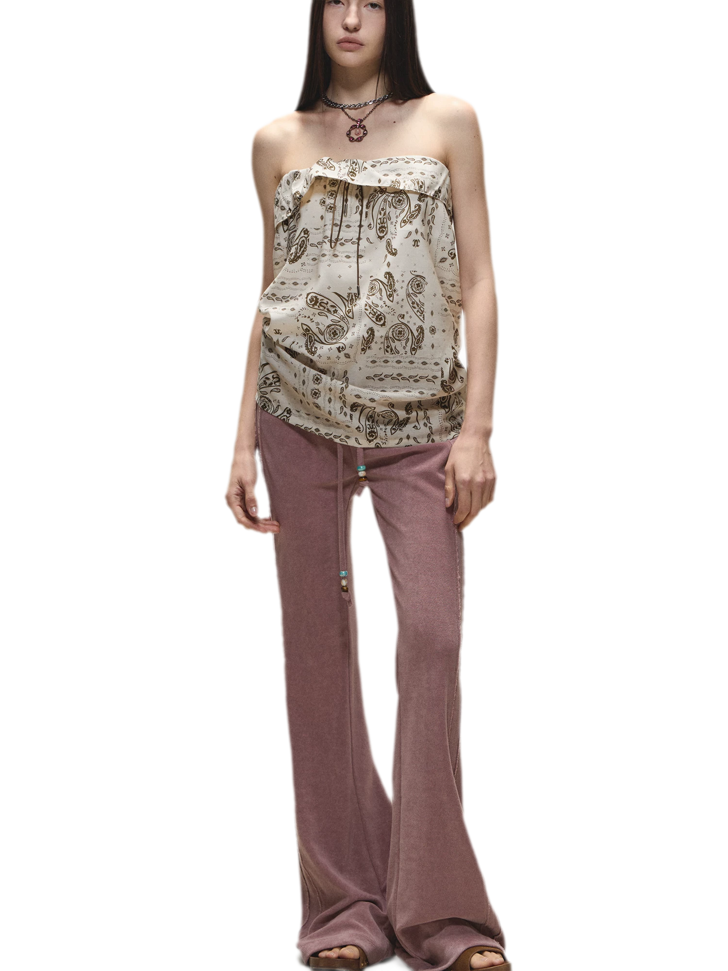 Relaxed Fit Flared Casual Pants
