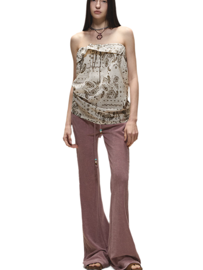 Relaxed Fit Flared Casual Pants