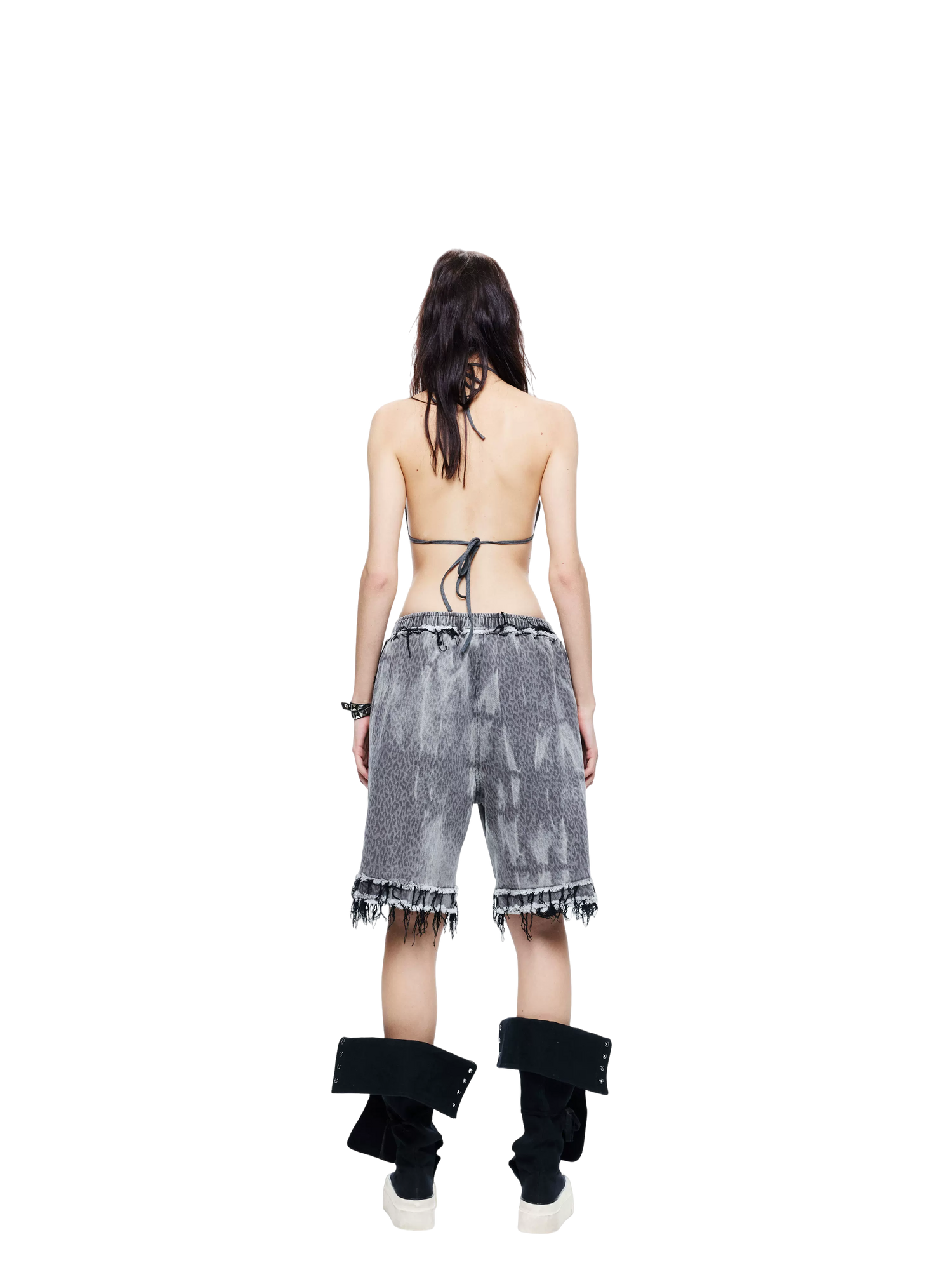 Punk Grunge Distressed Denim Shorts